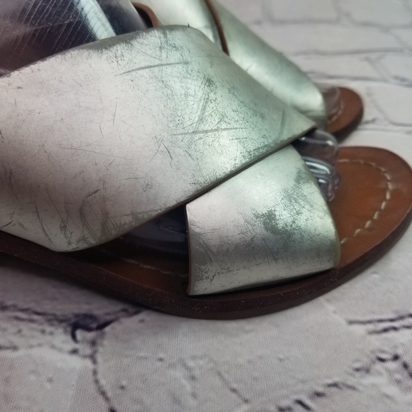 Tory Burch Montrose mirrores silver criss cross sandals - Picture 6 of 11